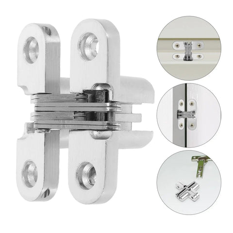 Invisible Stainless Steel Door Hinges For Hidden Cabinets And Folding Doors Concealed Cross Hinge with mounting details