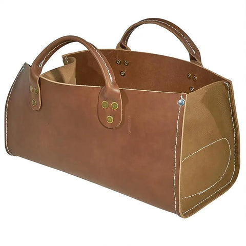 Heavy Duty Leather Tool Tote Bag With Double Ply Bottom And Steel Studs Stitched And Riveted Construction Reinforced Ends