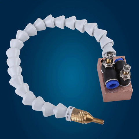 Heavy Duty Adjustable Mist Coolant Spray System For Cnc Lathe Mill Machines Featuring Eight Millimeter Tubing, precision coolant spray head.