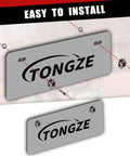 Top Shelf M6 License Plate Screws 12 Piece Kit Slick Black CNC Machined Aluminum Alloy Car Truck Motorcycle Heavy Duty Rust Proof Replacement Fasteners Set installed on gray license plate