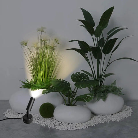 2 Pack Mini LED Indoor Spot Lights With 3W Warm White 3000K Uplights Plug In Floor Accent Lighting For Plants Artwork Photos Desks 10 Ft Cord Built In Foot Switch Make Your Space Pop