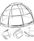 Built Tough Four Piece Fire Sprinkler Head Guards Featuring Hella Secure Tamper Proof Mesh Shields Impact Resistant Sensor Caps For Home Safety And Quick Snap Install Hooks in chrome finish.