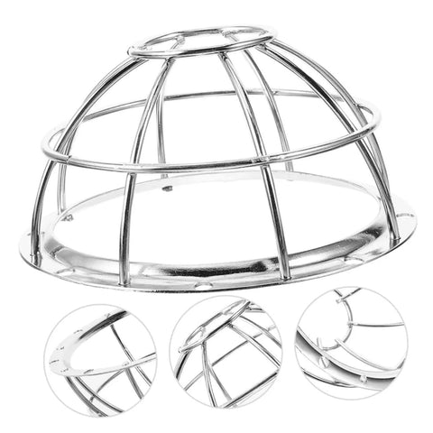 Built Tough Four Piece Fire Sprinkler Head Guards Featuring Hella Secure Tamper Proof Mesh Shields Impact Resistant Sensor Caps For Home Safety And Quick Snap Install Hooks in chrome finish.