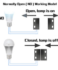 Diagram of Surface Mount Magnetic Proximity Reed Switch Normally Open, 110-220V AC Door Sensor showing open/closed lamp function