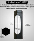Max Matte Black Reading Lamp With A Twist To Reveal Or Hide Light For Shabbos Halacha Safe Dope Kosher Friendly Desk Light dimensions
