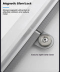 Close-up of magnetic silent lock for No Sweat Hidden Inspection Door, showcasing easy open feature and strong attraction.