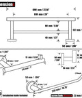 Dimensions of Slick Value Packed Brushed Stainless Steel 5 Piece Bath Hardware Set For Tight Spaces showing towel bars and hooks