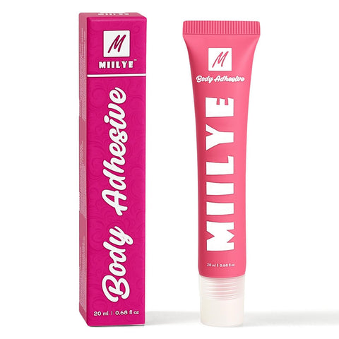 All Day Sweat Proof Body Adhesive For Clothes With Strong Hold And Water Wash Off tube and box, 20ml size visible.