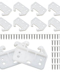 Banish Sticking Drawers Forever With These White Plastic Center Mount Slide Kits including ten slider brackets and screws.