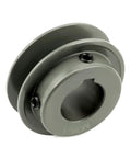 Beefy Double Groove 2.5 Inch V Belt Pulley With 1 Inch Bore Fixed Bore And One Quarter Inch Keyway Cast Iron 2 Groove Sheave