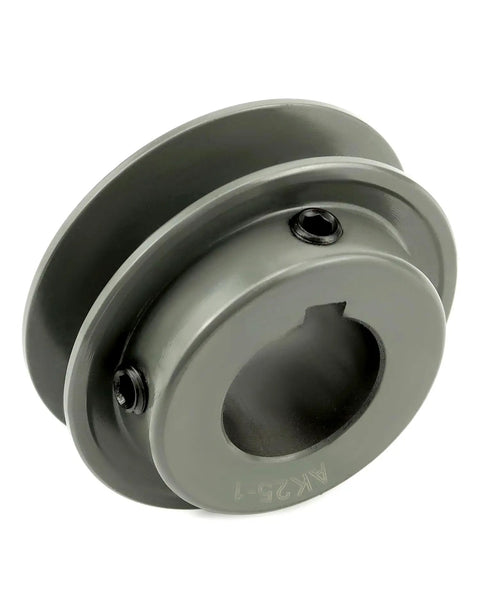 Beefy Double Groove 2.5 Inch V Belt Pulley With 1 Inch Bore Fixed Bore And One Quarter Inch Keyway Cast Iron 2 Groove Sheave