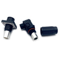Heavy Duty 120A Battery Energy Storage Connector 25mm Wire Crimp Terminal With Right Angle Plug Socket IP67 Waterproof Rated At 1000V, shown in three pieces.