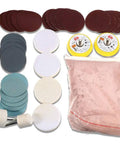 Glass Scratch Remover Kit 34 Piece Set For Windshields And Windows with cerium oxide powder, pads, and wheels shown