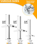 Heavy Duty Toggle Bolts For Drywall Hollow Wall Anchors Kit 30Pcs Set In One Eighth Inch Three Sixteenth Inch And One Quarter Inch Sizes With Screws For Ceiling And Wall Mounts Premium Metal Drywall Anchors And Butterfly Anchors Kit diagram showing various sizes.