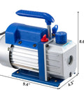 Pro Grade 1/4 Hvac Vacuum Pump Pulls A Sweet 2.5 Cfm Draw with blue handle and pressure gauge for HVAC maintenance.
