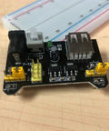 Six Pack DC Breadboard Power Supply Module 6.5 to 12V Input, Stable 3.3V and 5V Outputs on MB102 board