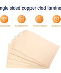 Single Sided Copper Clad Laminate PCB 10x15cm Universal Circuit Prototyping Board For Easy Etching And Dope DIY PCBs Kit Pack Of 10 For Hobbyists And Makers displayed with quality and durability icons