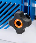 Close-up of Heavy Duty Table Saw Featherboard Kit With Extra Height And Precise Adjustment For Tall Workpieces knob attachment