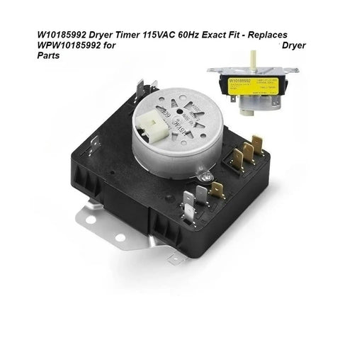 Dryer Programmer Switch W10185992 Element for Kenmore Dryers, Direct Fit Replacement Part, 115V 60Hz Compatible, Easy Install, Durable Electronic Control Switch and Heating Element for Reliable, Efficient Drying, black plastic timer switch with metal terminals