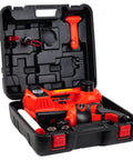 5 Ton 12V Electric Car Jack Kit With Built In Impact Wrench And Tire Inflator Pump in open carrying case