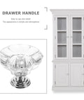 Hella Bright Acrylic Drawer Knobs 6 Pack Single Hole Cabinet Pulls showing clear acrylic drawer handle with chrome base.