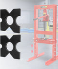Beefed Up Heavy Duty 20 Ton And 32 Ton H Frame Shop Press Plates With 4 Notches, 1 Inch Thick Thickened Hydraulic Plate Set Built To Last For Metalworking, 9.75 By 9.75 Inches, Pair black steel H-frame press plates with four notches