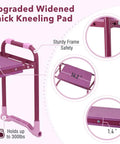 Upgraded Garden Kneeler And Seat With Rugged Steel Frame, shown with a sturdy, widened kneeling pad, 300lbs capacity label.