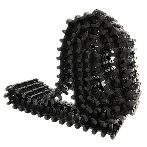78 Cm Plastic Tank Track Chassis For Robot DIY Removable Track System Ideal For Repairing Broken Tracks And Building Custom Robotic Vehicles Durable 4.5 Cm Wide Rails 30.7 Inches Long, shown coiled and made of durable plastic.