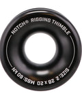 XRing Large 28mm Inner Diameter 20mm Rope Capacity Black Aluminum Ring, Milled Aluminum With Hard Coat Anodized Finish, Low Friction