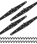 4 Pieces Strap Hinges 5 Inch Heavy Duty Gate Hinge with Screws for Wooden Fences Yard Doors Barn Gates Iron Construction