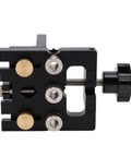 Heavy Duty Aluminum Woodworking Doweling Jig Kit Adjustable Drilling Guide Fixture with steel bushings and knobs.