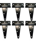 Heavy Duty T Strap Hinge 4 Inch Tee Hinge For Shed Gate Barn Fence Doors Rustproof Black 6 Pack With Counterbored Holes