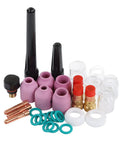 Top Tier TIG Welding Torch Consumables Kit With Gas Lens Ceramic Nozzles Copper Electrode Clips And Heat Resistant Parts For Long Lifespan Professional Jobs includes ceramic nozzles and copper electrode clips.