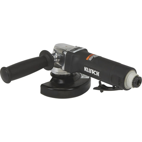 No Nonsense 4 1/2 Inch Air Angle Grinder Cranking 12000 RPM Tough Power featuring a black handle and base for heavy-duty tasks.