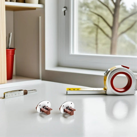 Drawer Slide Track Replacement Kit With Quick Install And Noise Reduction For Kitchen Cabinets And Bedroom Furniture shown on table.