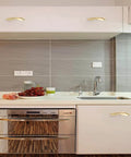 Installed Pearl Gold Arcuate Cabinet Pulls 5 Inch Curved Handles For Drawers And Cabinets, Solid Zinc Alloy, 4 Pack With 3 Screw Lengths