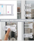 6 Pack Childproof Cabinet Locks for Sliding Doors White ABS Safety Latches installation on window frame