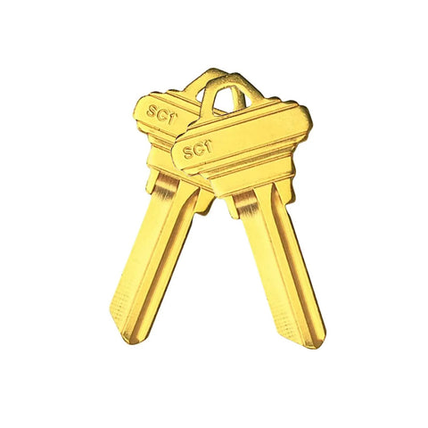 SC1 Brass Finish Key Blanks Pack Of 50 Uncut Keys For Locksmiths, Durable Brass Blanks Compatible With SC Locks
