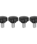 4 Pack M10 X 16mm Knurled Thumb Screws Zinc Plated Carbon Steel With Black Round Head, suitable for precise adjustments.
