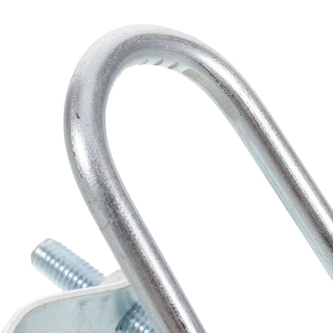 Close-up of Straight Up Heavy Duty Car Roof Rack Crossbar Clamp U bolt, made of sturdy metal for secure mounting.