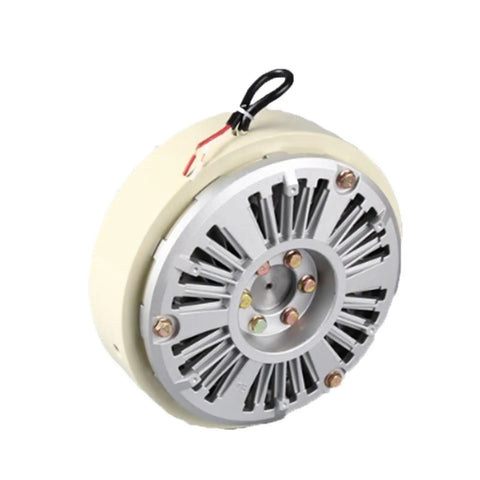 100Nm Hollow Shaft Magnetic Powder Brake DC24V 1000RPM for unwinding and tension control; heavy-duty with 10kg load capacity.