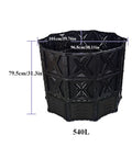 540L Outdoor Tumbler Compost Bin For Garden And Yard, Extra Large BPA Free All Season Composting Box with measurements visible