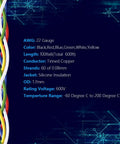 22 Gauge Stranded Wire Kit With 6 Color Spools, 600 Feet Total, Silicone Coated Tinned Copper Hook Up Wire specs