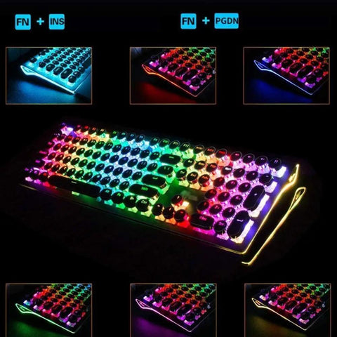 Tough Mechanical Gaming Keyboard With Slick Rgb Backlighting And Fast Anti Ghosting For Hardcore Gamers Seeking Durability Alongside Fade Resistant Uv Keycaps And Crisp Tactile Switches Across Every 108 Keys For Epic Home Rigs Or Quick Work Shifts with vibrant RGB backlighting and compact design.