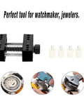 Handy Adjustable Watch Case Holder Vise For Wristwatch Repair, Metal Open Case Tool With Four Removable Pins, Non Slip Grips