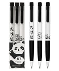 Three Panda Pattern Gel Ink Pens Set With All Black Ink 0.5mm Fine Point Comfortable Soft Grip ABS Pens For Smooth Quick Dry Writing