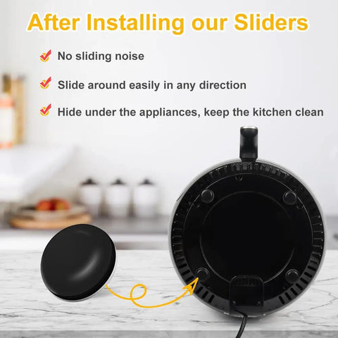 Easy Glide Kitchen Appliance Sliders 16 Pieces Self Adhesive Small Appliance Sliders under appliance base in kitchen