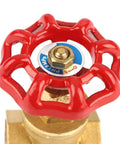 Top view of DN20 Brass Gate Valve G Three Fourth Inch Straight Through Rotary Gate Valve 232 PSI with red handle