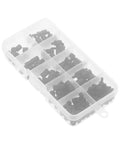 180 Pcs Nylon Screw Nut Kit With Hex Nylon Spacers And Standoffs in transparent storage box, industrial fastener for PCB mounting.