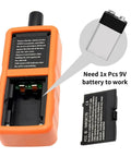 Professional TPMS Relearn Tool For Tire Pressure Monitor Activation And Universal Sensor Reset with 9V battery compartment.